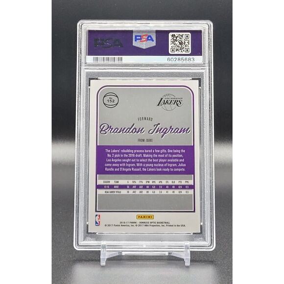 2016 Panini Donruss Optic Brandon Ingram RC #152 Rookie PSA 9 Mint - Picture 4 of 4